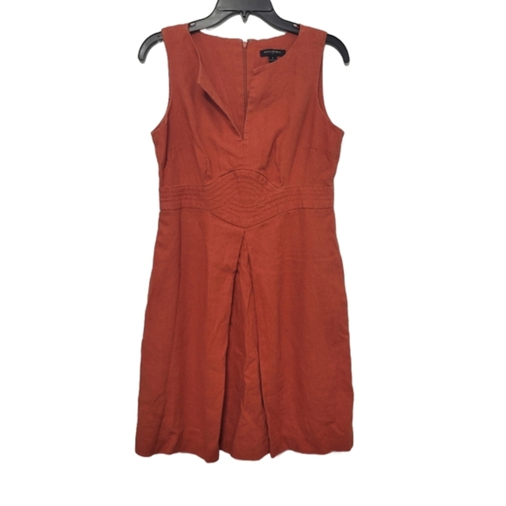 Banana Republic Factory‎ 100% Linen Sheath Dress Sz 6 Burnt Orange Career Office